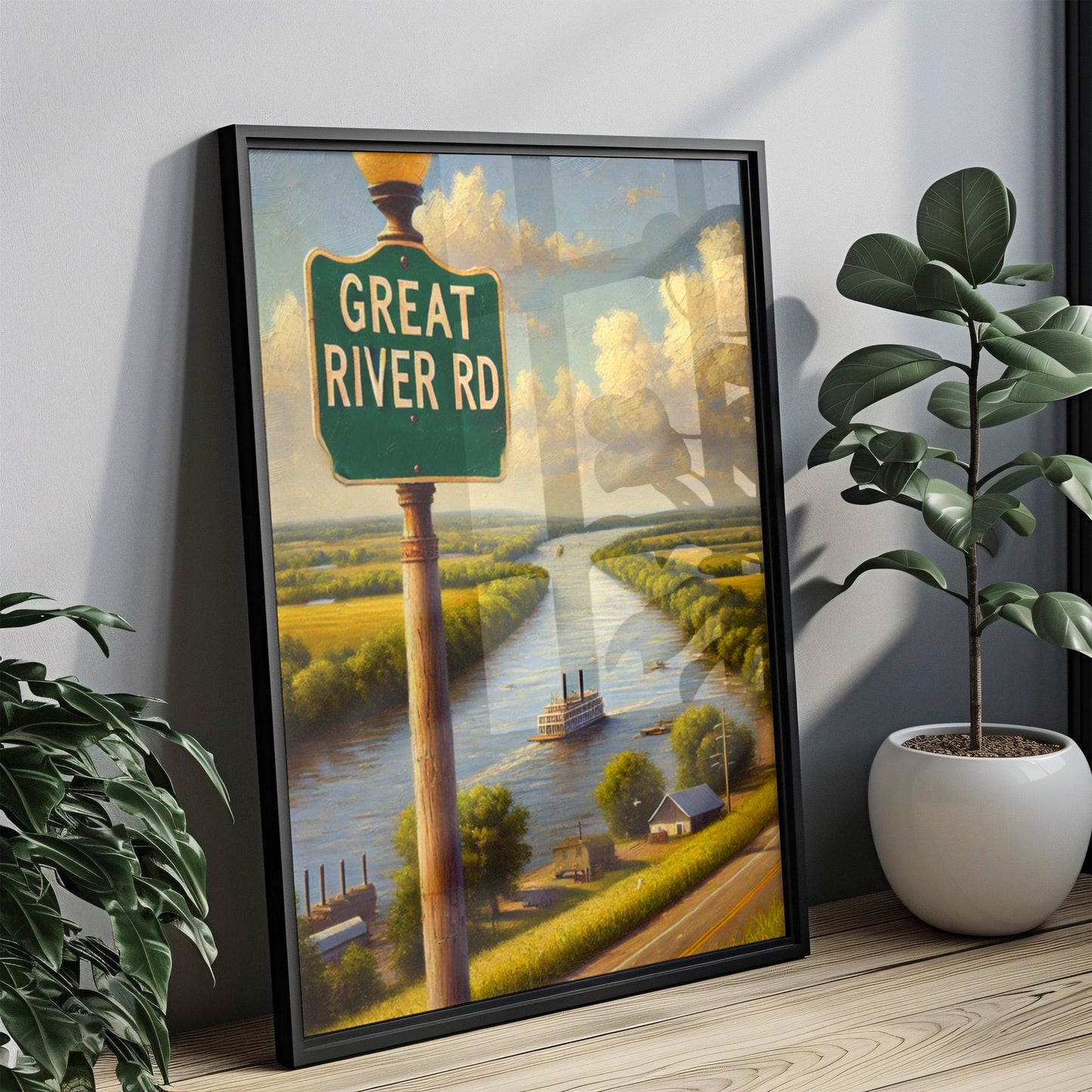 Great River Road Wall Art - Mississippi River Print Travel Poster, USA Gift & Housewarming Decor