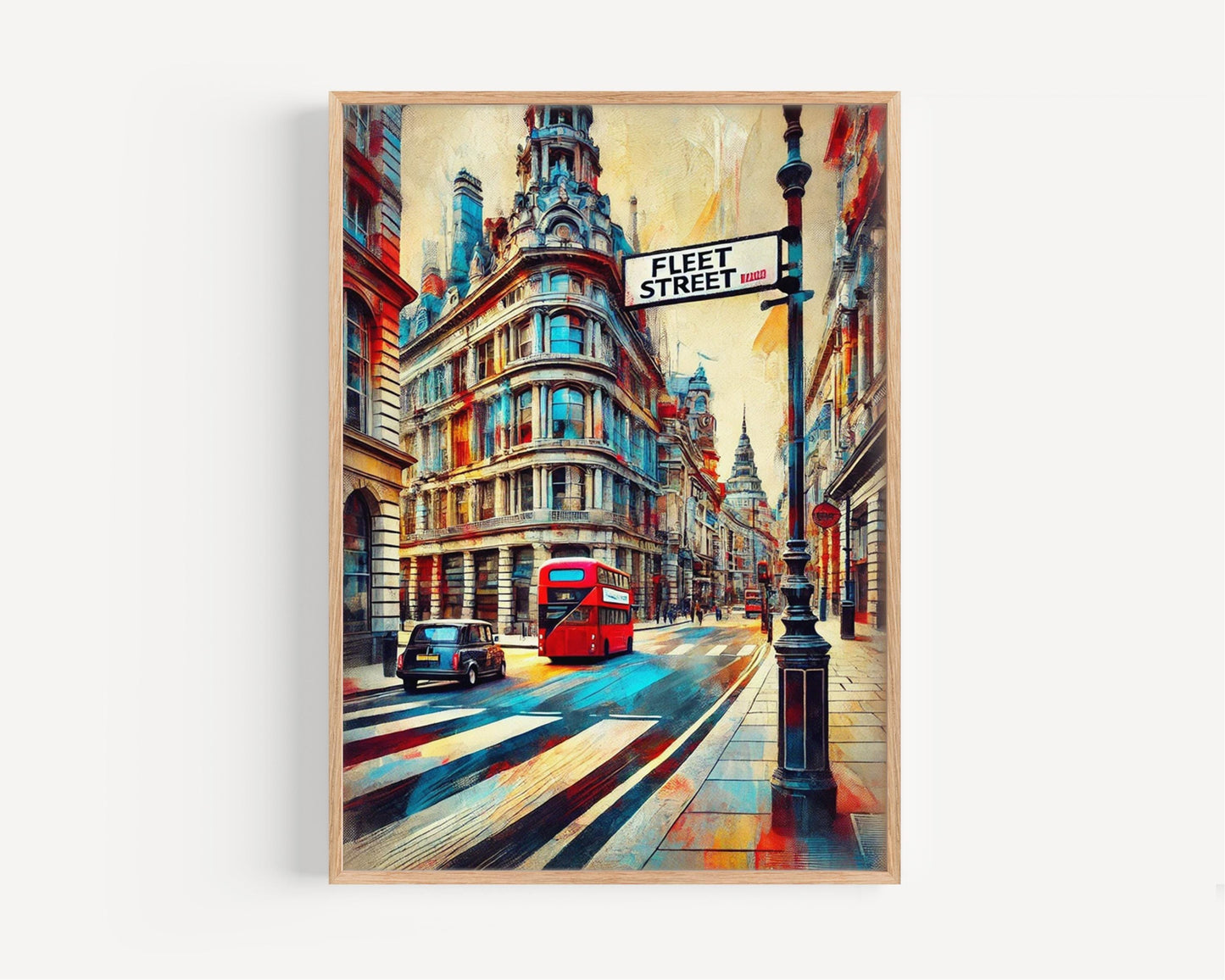 Fleet Street Wall Art Print, London Travel Poster, UK Gift, United Kingdom Decor, Housewarming Present, Fleet Street London Art