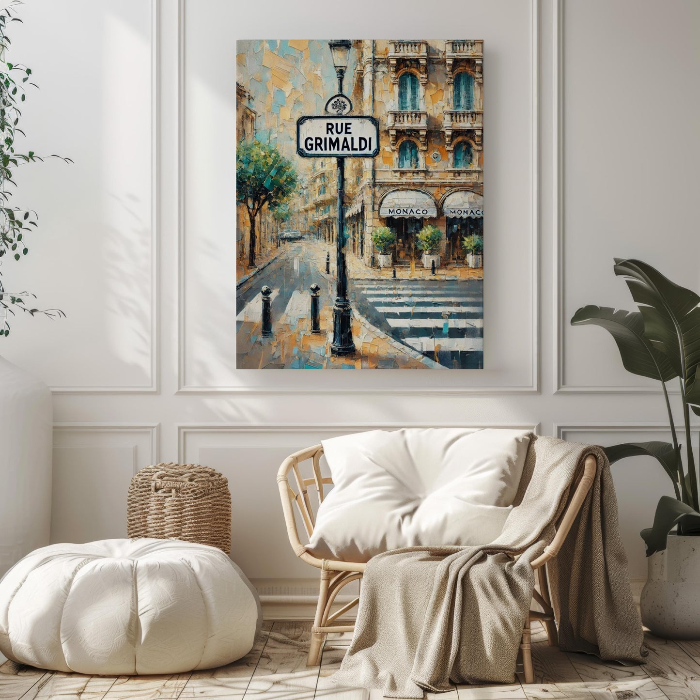 Rue Grimaldi Wall Art, Monaco Print, Travel Poster, Mediterranean Coastal Charm, French Riviera Decor, Personalized Gift