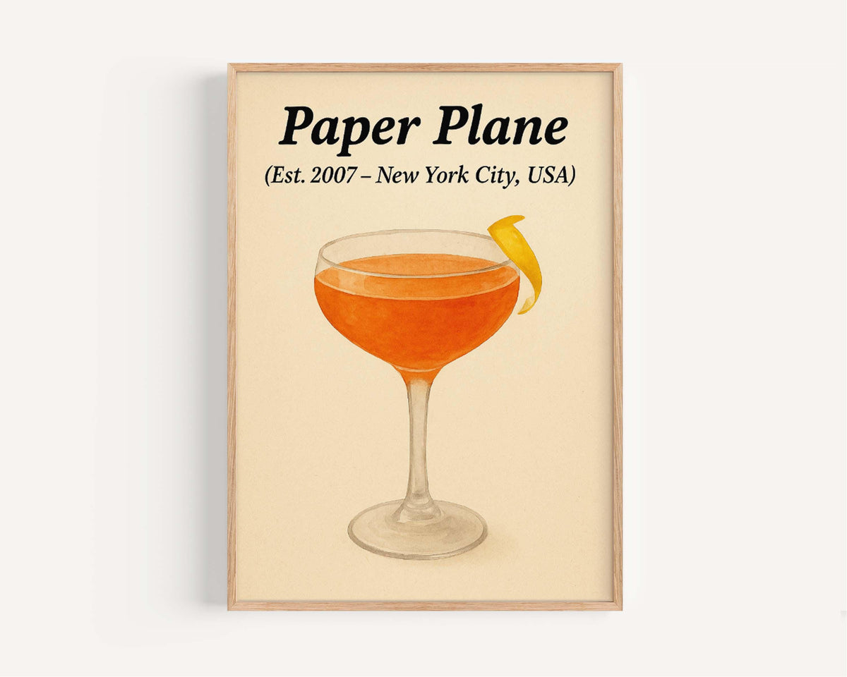Paper Plane Cocktail Modern Art Print