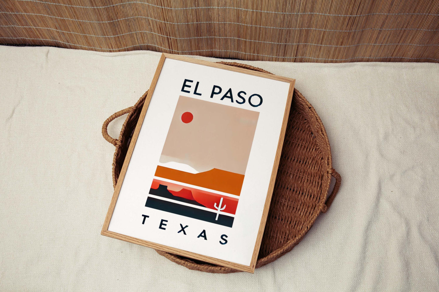 El Paso Print Texas Wall Art, Travel Decor, Housewarming & College Gift, TX Artwork for Home, Unique El Paso Map Poster