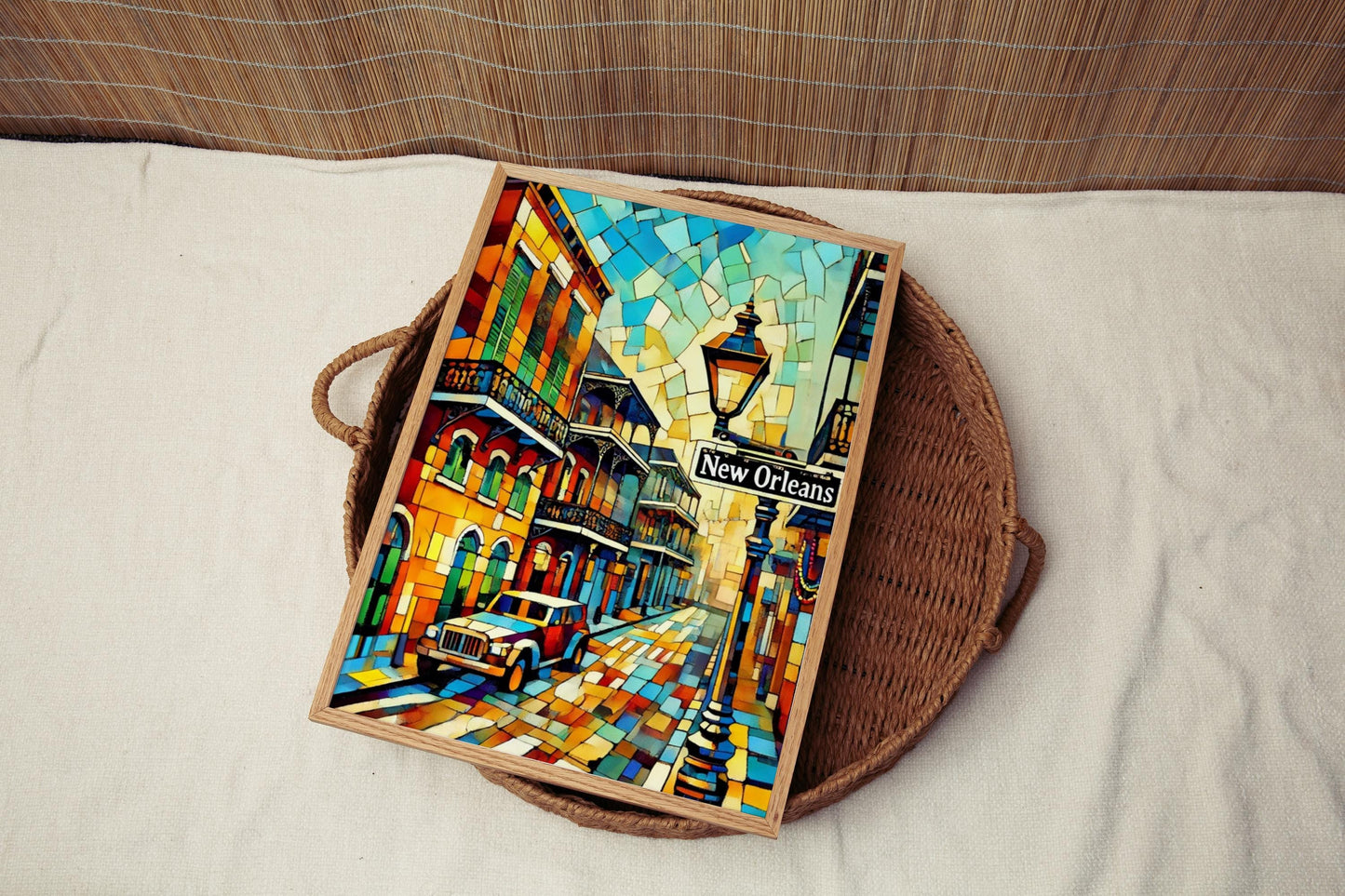 USA New Orleans Wall Art Print - Louisiana Travel Poster and Gift, Housewarming Decor for Home & Office