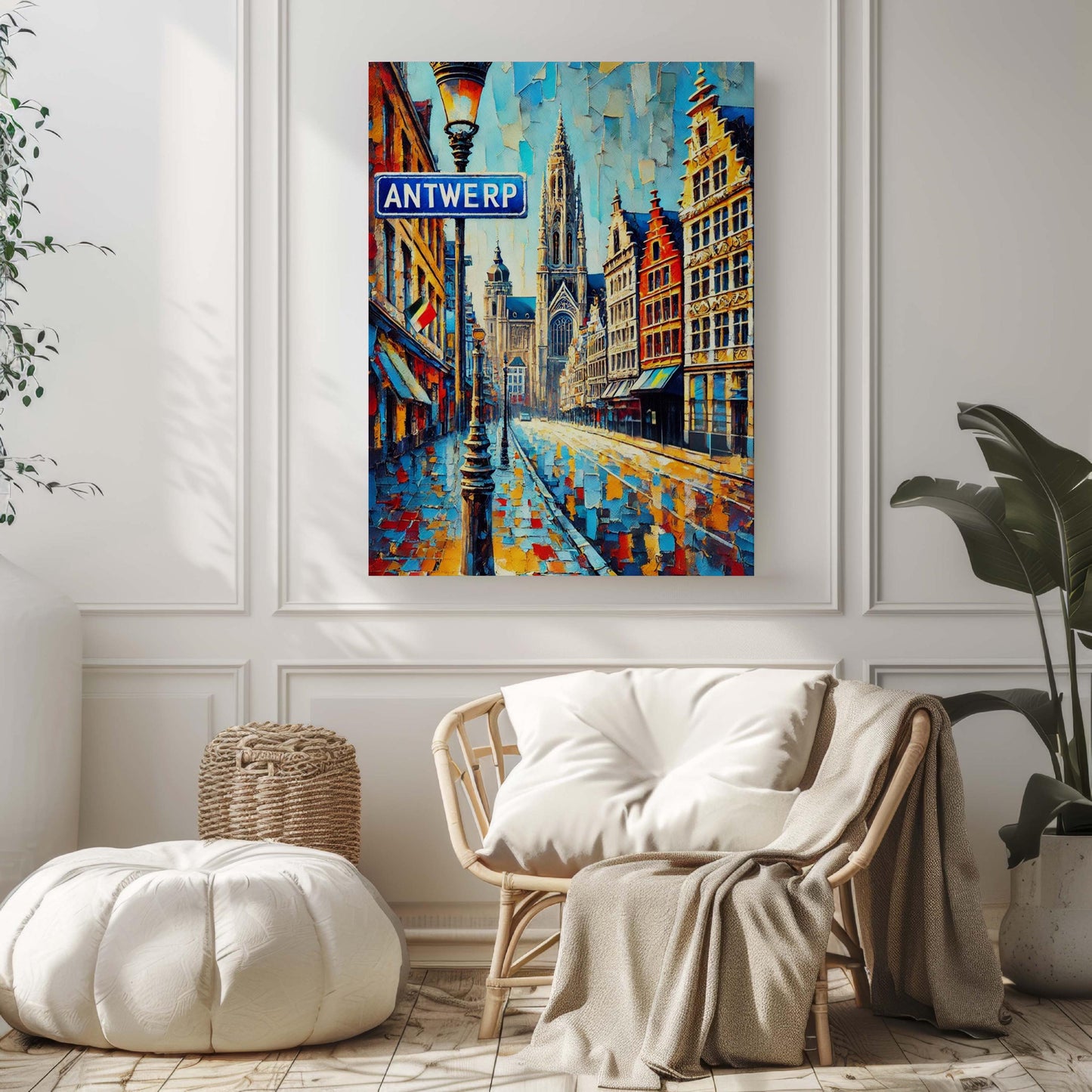 Antwerp Art Print – Belgium City Wall Art, Travel Poster, European Home Decor, Housewarming Gift, Antwerp Travel Map Illustration