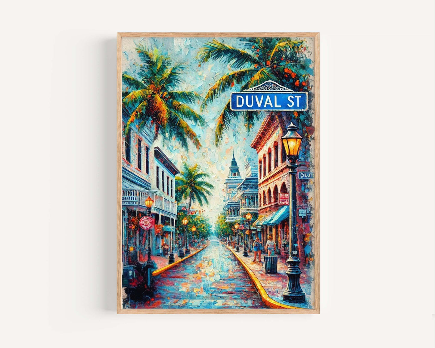 Duval Street Print - Key West Wall Art, Florida Travel Poster, Housewarming Gift, Coastal Decor, Florida Art, Duval Street Map Print