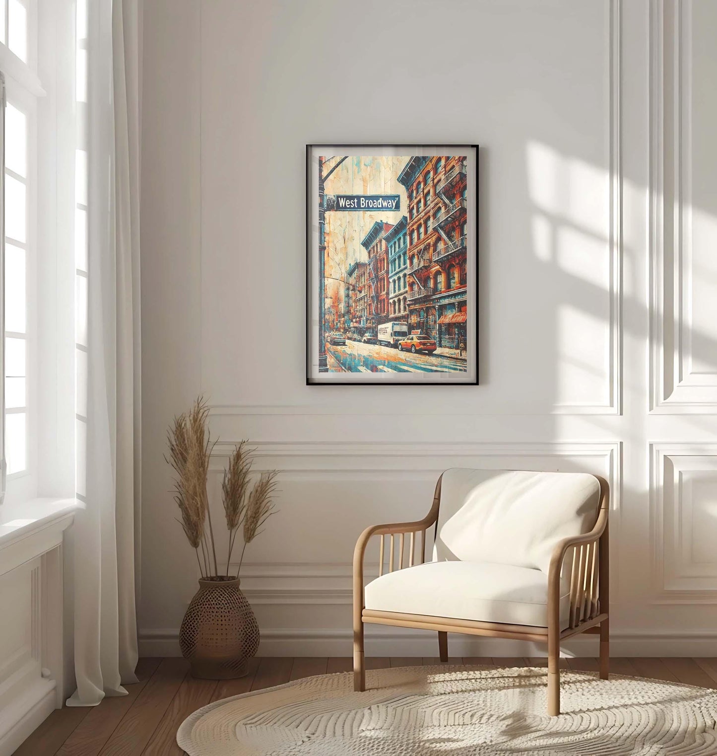 West Broadway Print Manhattan Wall Art NYC Travel Poster New York City Gift Housewarming Decor NYC Art Map Illustration