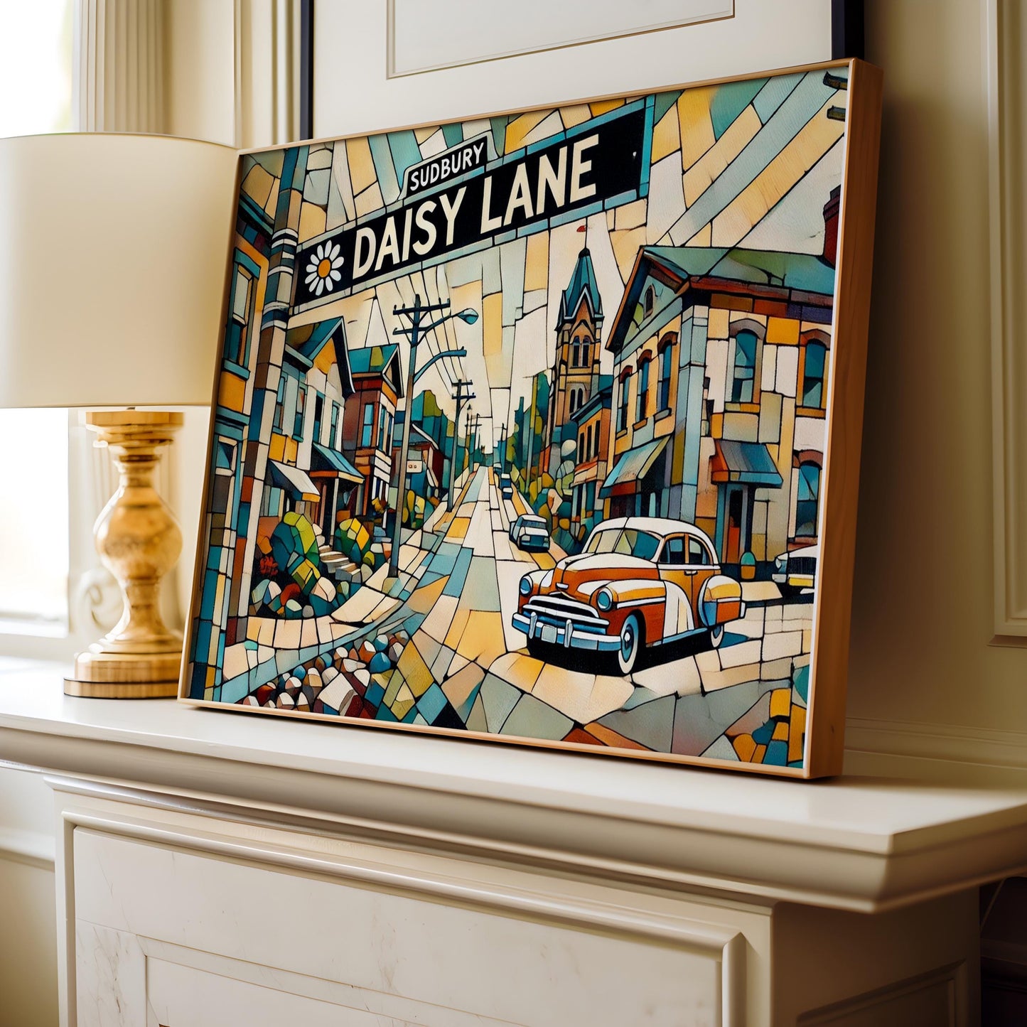 Daisy Lane Wall Art Print, Sudbury Ontario Travel Poster, Housewarming Gift, Ontario Home Decor, Daisy Ln Map Art, Canada Travel Print