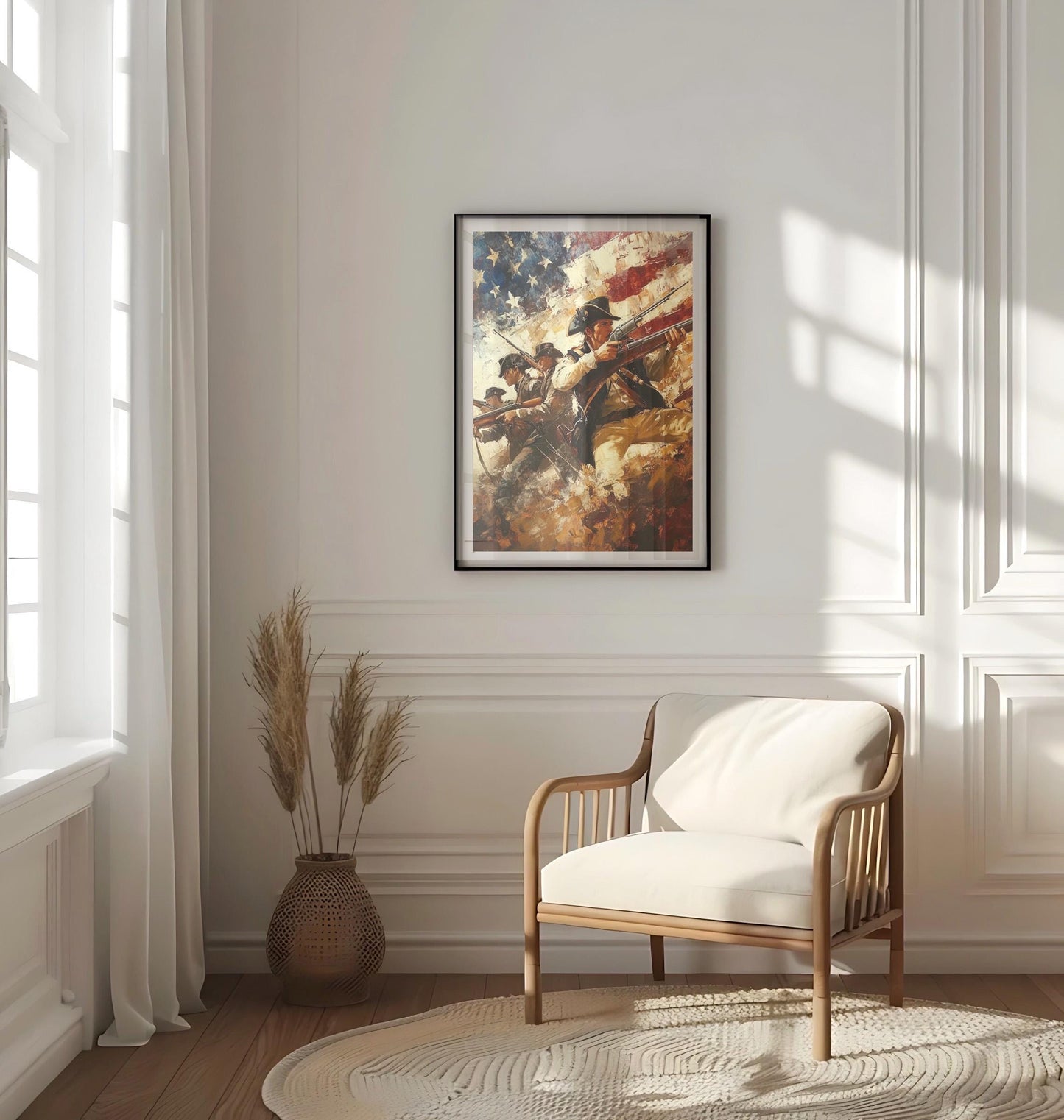 American War Abstract USA Wall Art Patriotic United States Independence Poster Home Decor