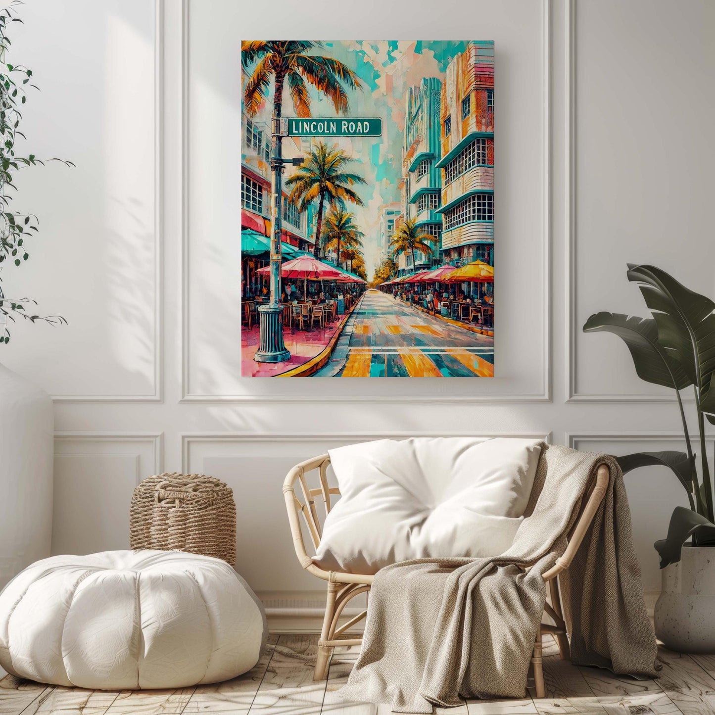 Lincoln Road Print Miami Beach Art Travel Poster Florida Wall Art Housewarming Gift Coastal Decor