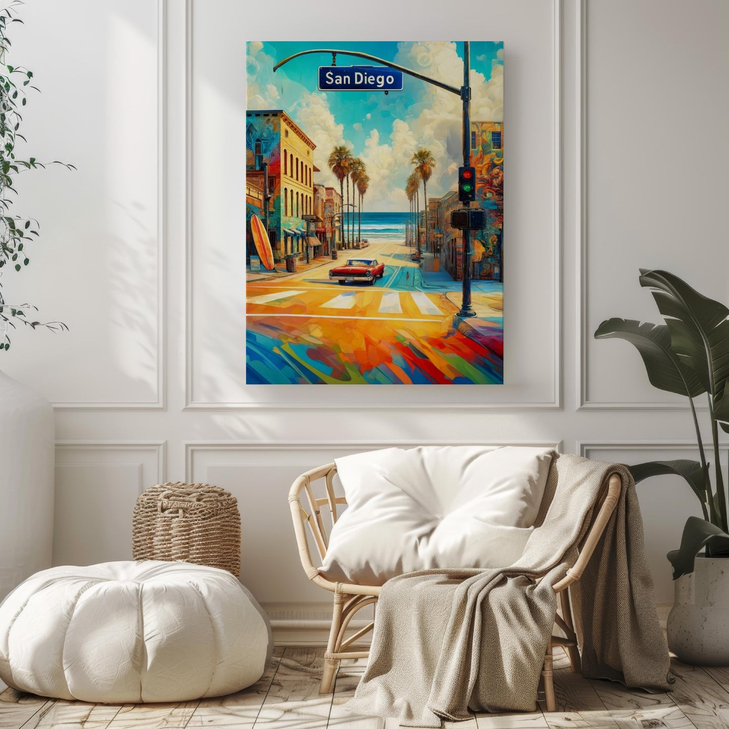 California San Diego Wall Art Print – Travel Poster, Housewarming Gift, USA Home Decor, Coastal California Map Art