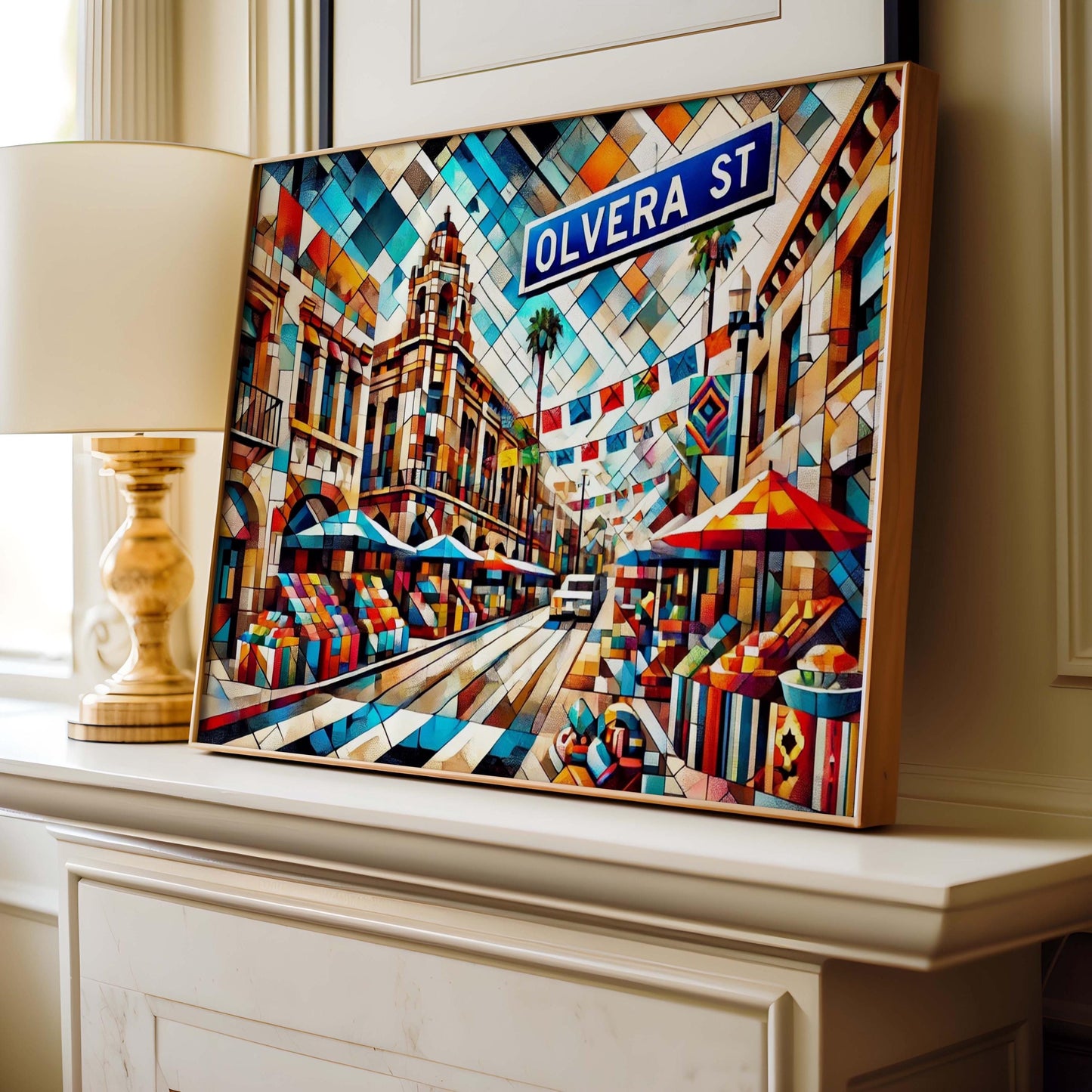Los Angeles Art Olvera Street Wall Art Print, California Travel Poster, Los Angeles Gift, Housewarming Decor, Olvera St Travel Print