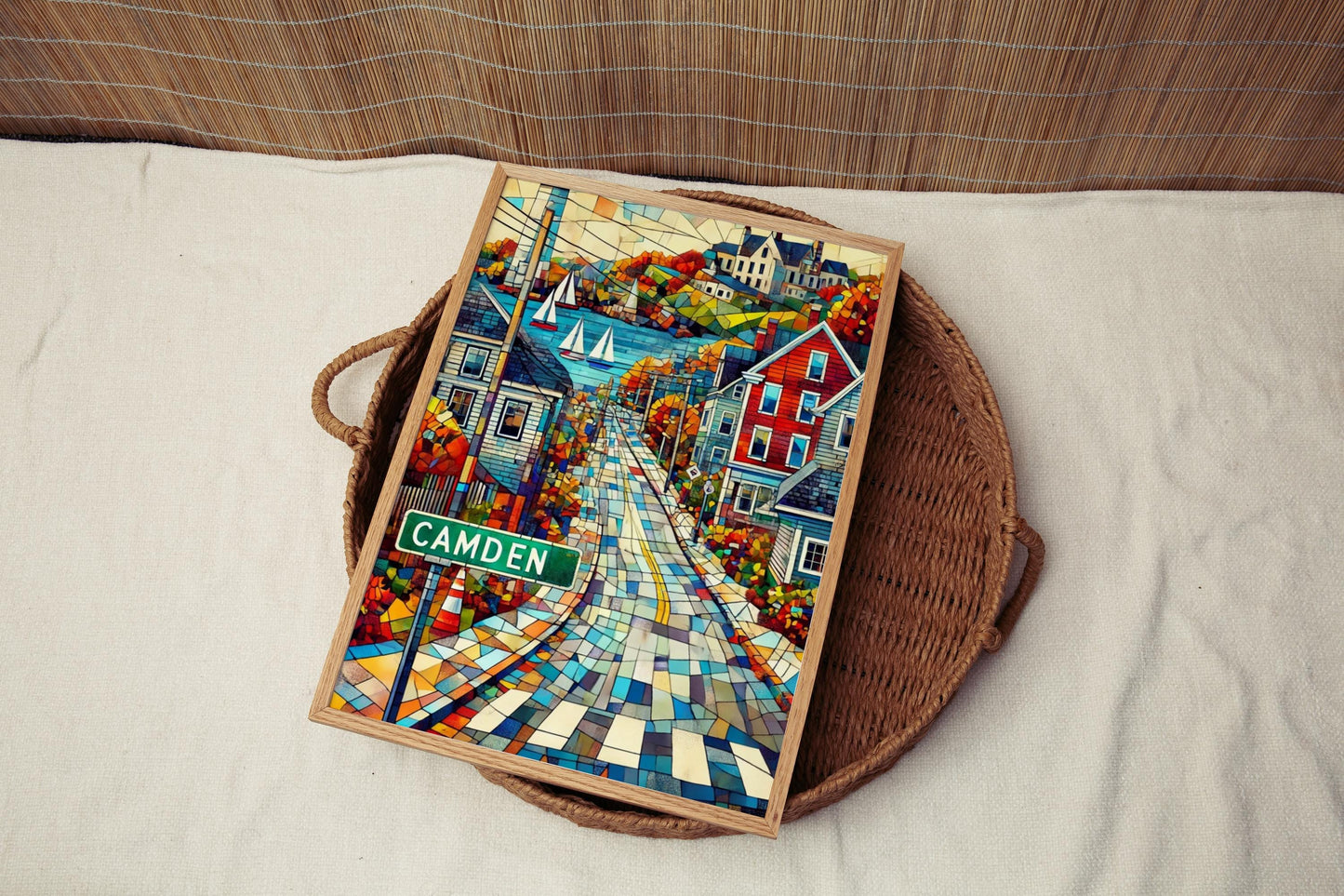 Art Camden Wall Art Print - Maine Travel Poster, USA Souvenir & Housewarming Gift, Coastal Maine Decor, Nautical Wall Art