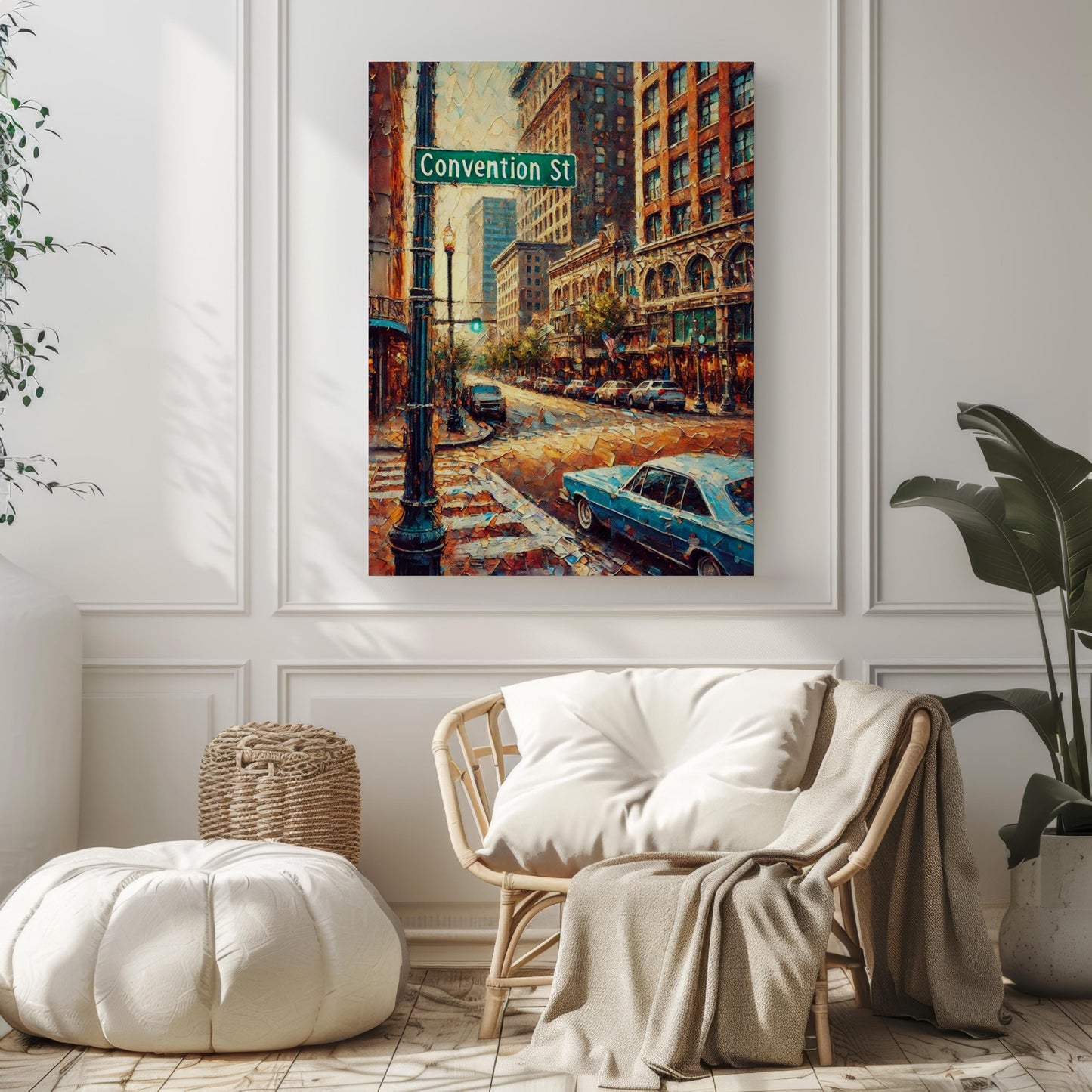 Wall Art Baton Rouge Convention St Print β Louisiana Travel Poster & Gift, Unique State Artwork