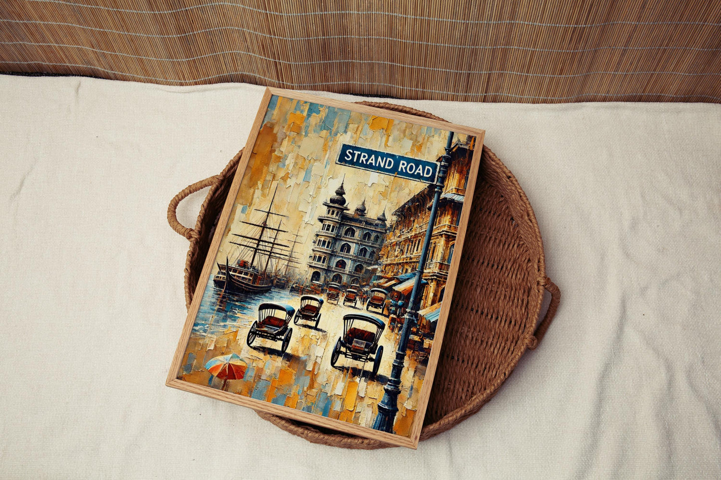 Strand Road Wall Art, Yangon Print, Myanmar Travel Decor, Cityscape Poster, Riverside Boulevard, Cultural Home Wall Art, Travel Gift