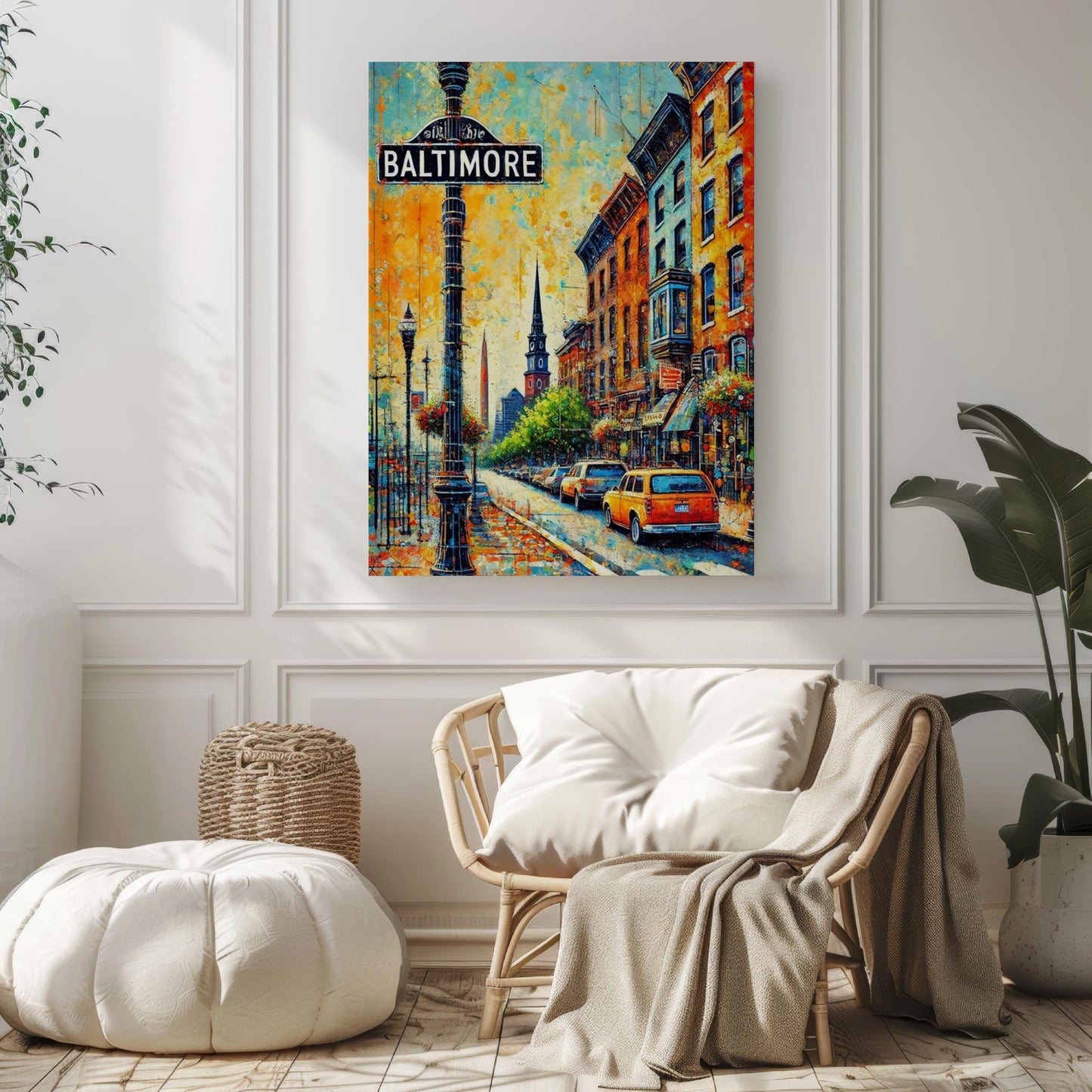 Decor Baltimore Wall Art Print, Maryland Travel Poster & USA City Skyline, Housewarming Gift, Maryland Home Decor
