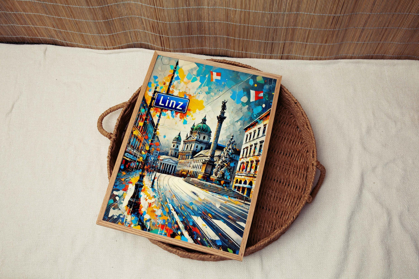 Linz Art Travel Print - Austria Wall Art, European City Poster, Housewarming Gift, Linz Home Decor, Austria Artwork