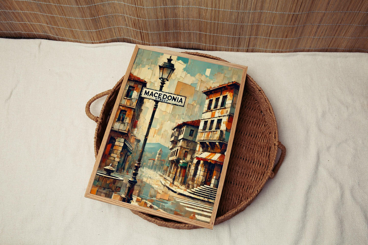 Macedonia Street Wall Art, Skopje Print, North Macedonia Travel Poster, Cityscape Decor, European Vacation Artwork, Gift for Travelers