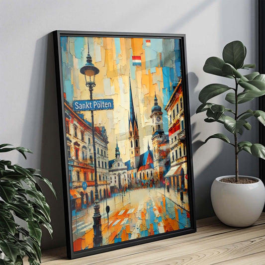 Sankt Pölten Art Print – Austria City Wall Art, Travel Poster, Housewarming Gift, Sankt Polten Decorative Map