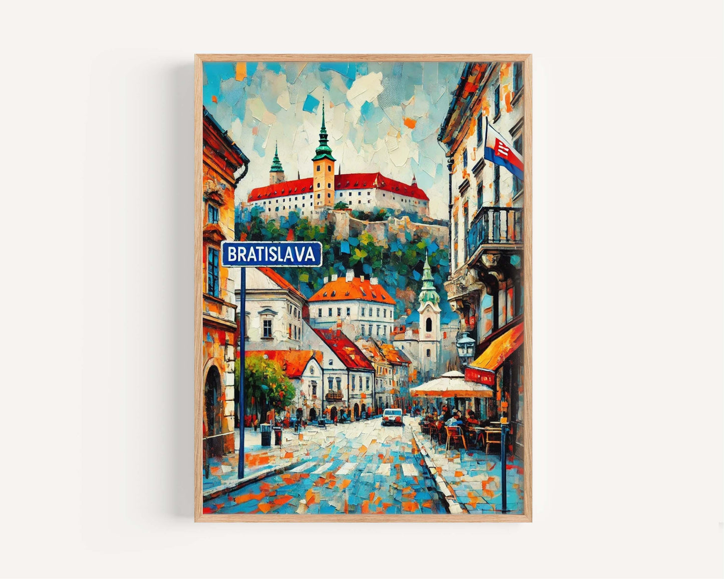Bratislava Art Print - Bratislava Wall Art, Slovakia Travel Poster, Europe Home Decor, Housewarming Gift, Modern Cityscape Illustration