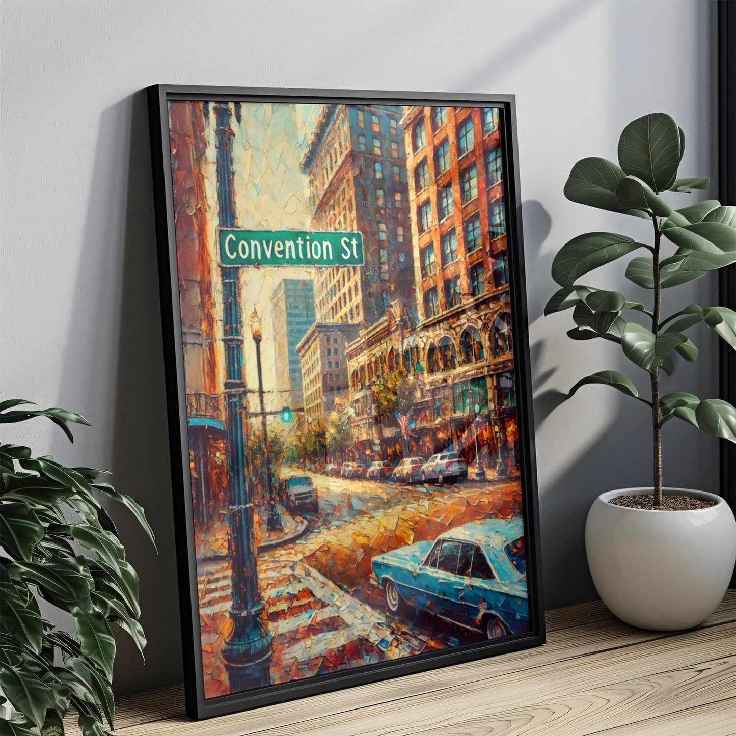 Wall Art Baton Rouge Convention St Print β Louisiana Travel Poster & Gift, Unique State Artwork