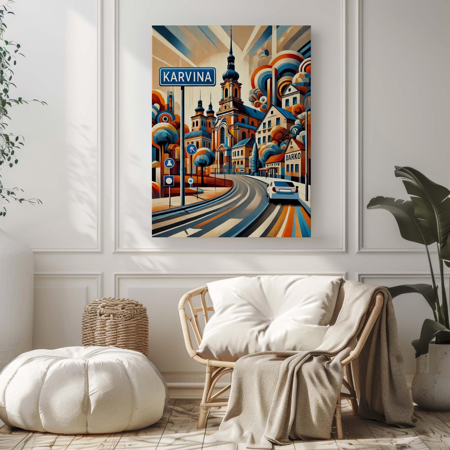 Karvina Art Wall Print - Czech Republic Travel Poster, City Gift & Housewarming Decor, Karvina Map Artwork, Modern Czech Republic Art