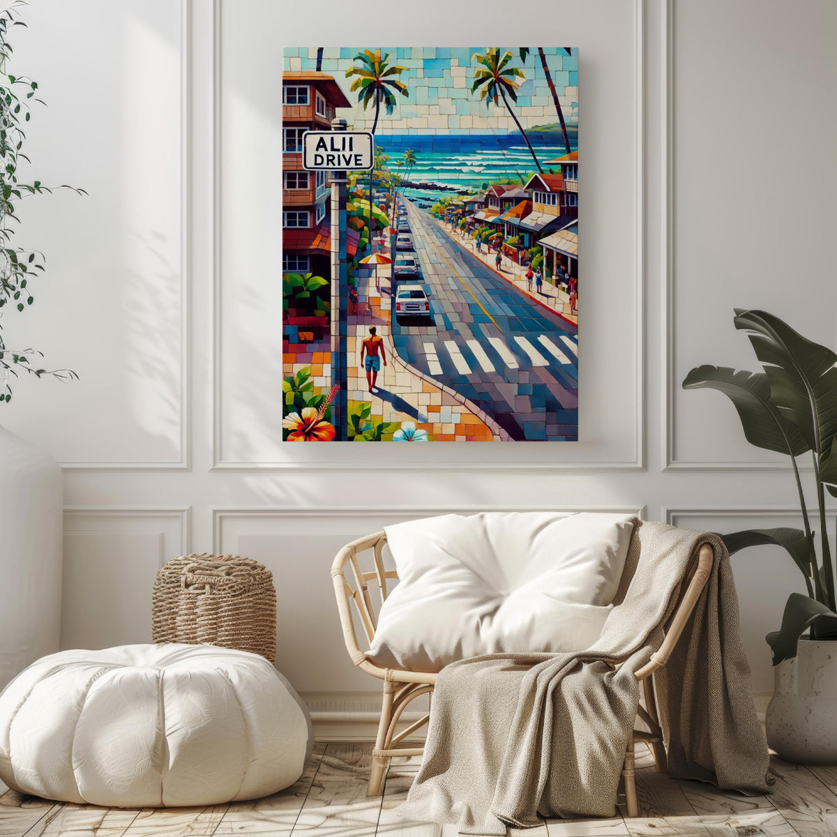 Alii Drive Travel Print - Hawaii, USA