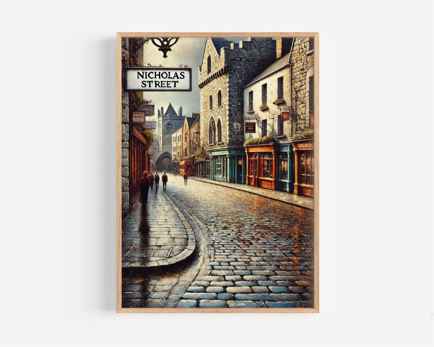 Wall Art Nicholas St Limerick Print - Ireland Travel Poster & Gift, Housewarming Ireland Artwork, Unique Irish Decor