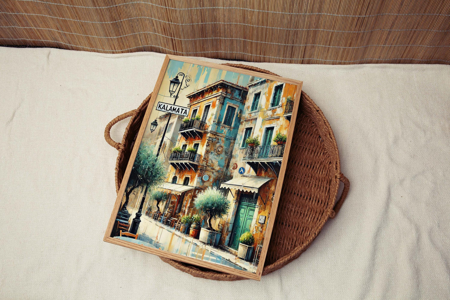 Kalamata Art Print - Greek Travel Poster, Mediterranean Wall Art, Housewarming Gift, Greece Artwork, European Coastal Decor