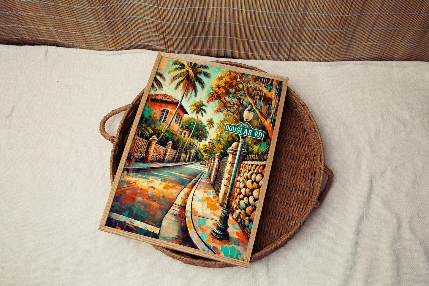 Miami Douglas Rd Wall Art Print - Travel Poster, Florida Home Decor, Miami Gift & Housewarming Present, Modern Cityscape Illustration