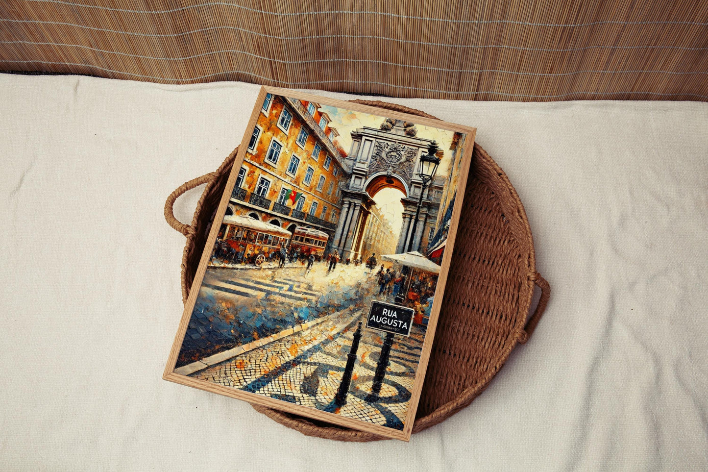 Rua Augusta Lisbon Wall Art, Portugal Travel Poster, Cityscape Print, Lisbon Street Scene, Housewarming Gift, Travel Souvenir, Unframed Art