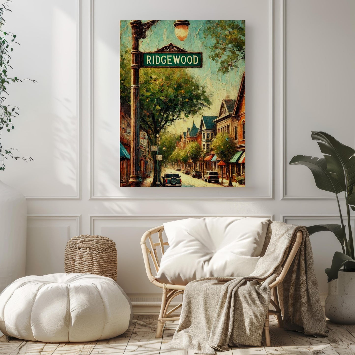 New Jersey Ridgewood Wall Art Print - Travel Poster, American Art Gift, Housewarming Decor, USA Scenic Map, New Jersey Gift Idea