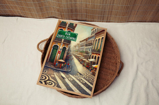 Rua Santa Catarina Porto Print: Brazil Travel Poster, Vibrant City Art