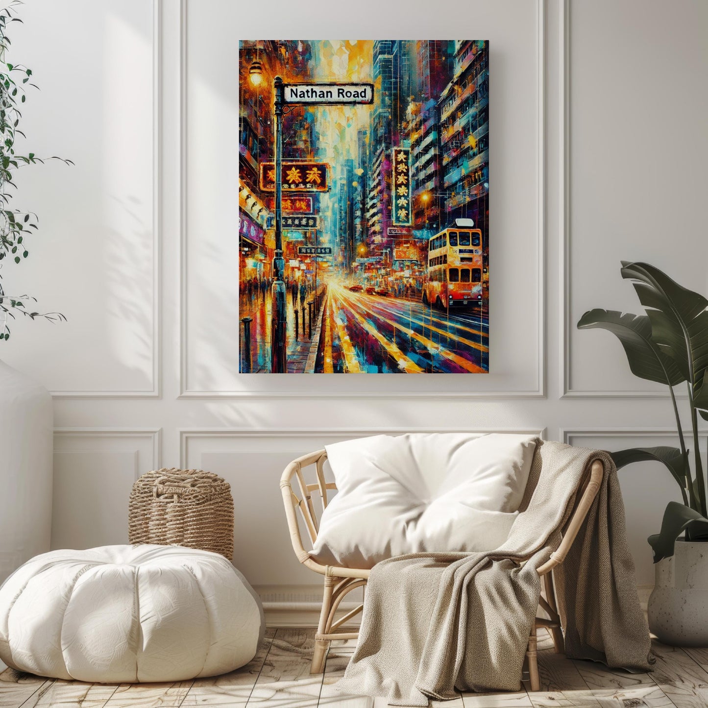 Nathan Road Wall Art Print - Hong Kong Travel Poster & Asian Souvenir, Housewarming Gift, Modern Hong Kong Art Decor
