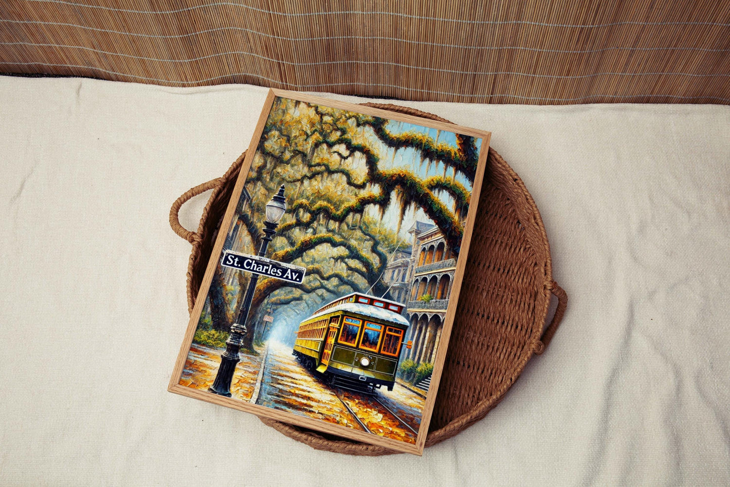 New Orleans Art St Charles Ave Wall Art Print, Louisiana Travel Poster, New Orleans Gift, Housewarming Decor, Crescent City Home Art