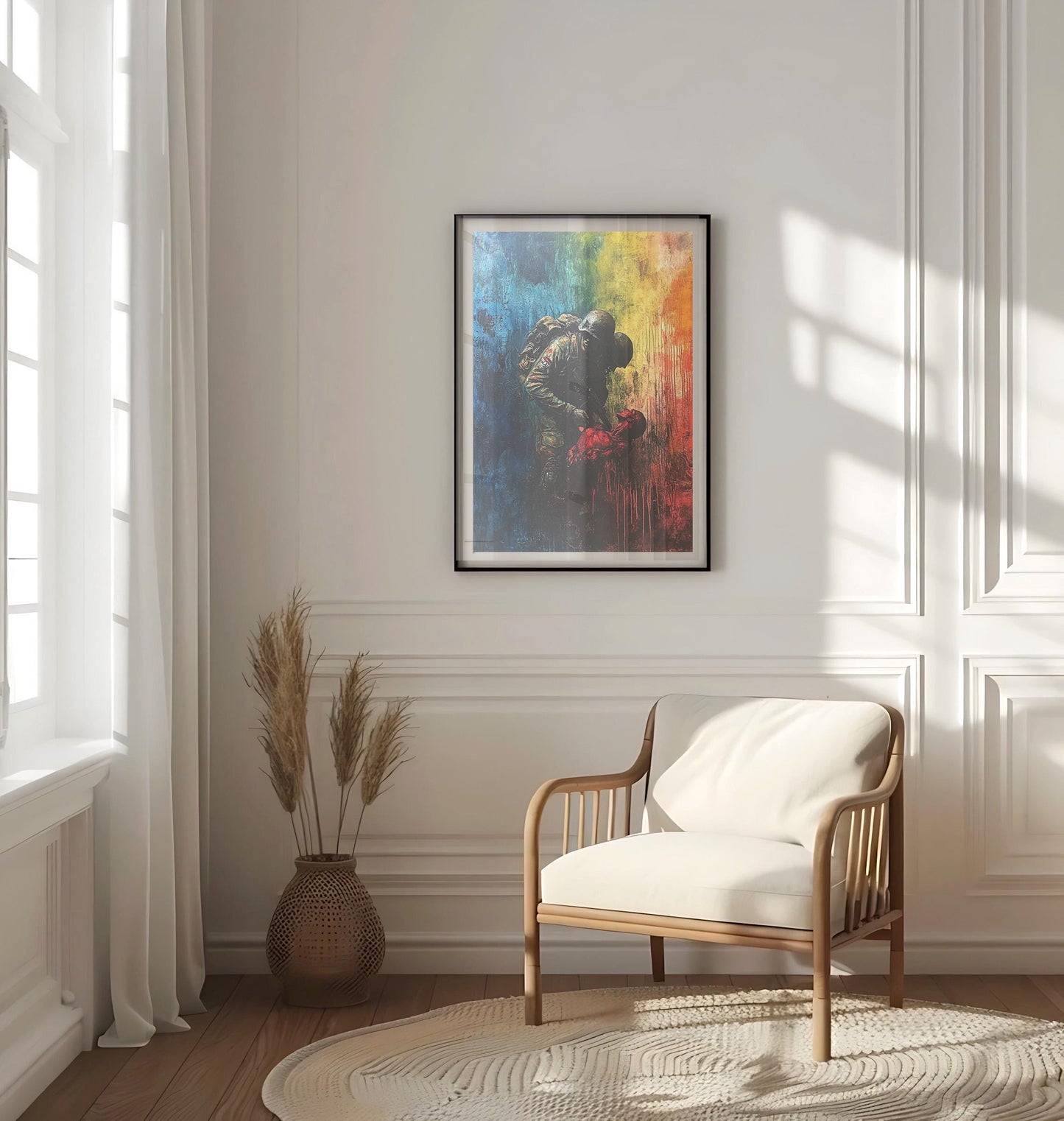 American War Abstract USA Wall Art | Patriotic United States Independence Poster | Modern American Home Decor