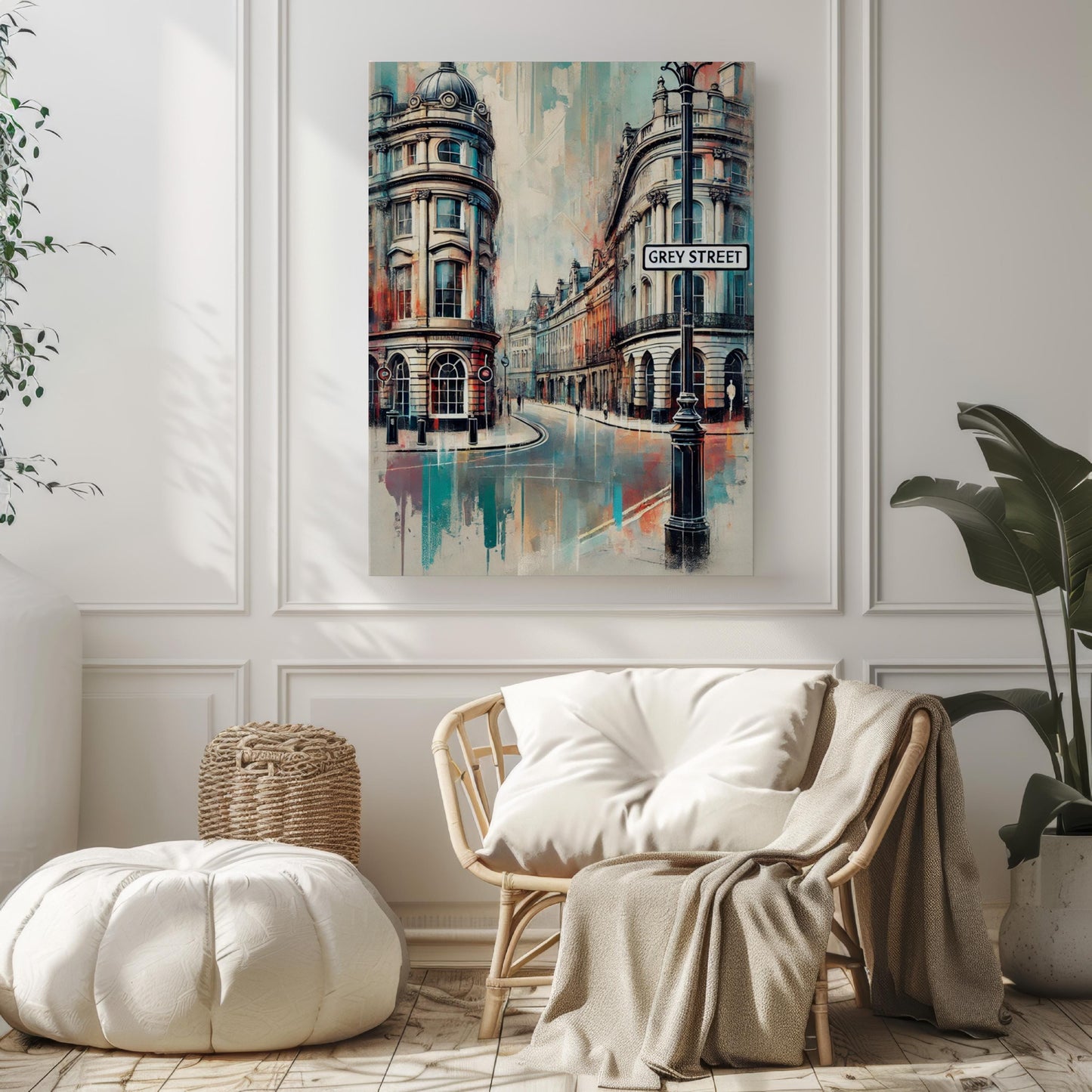 Grey Street Wall Art Newcastle Print, UK Travel Poster, Grey Street Print, Housewarming Gift, United Kingdom Decor, UK Art
