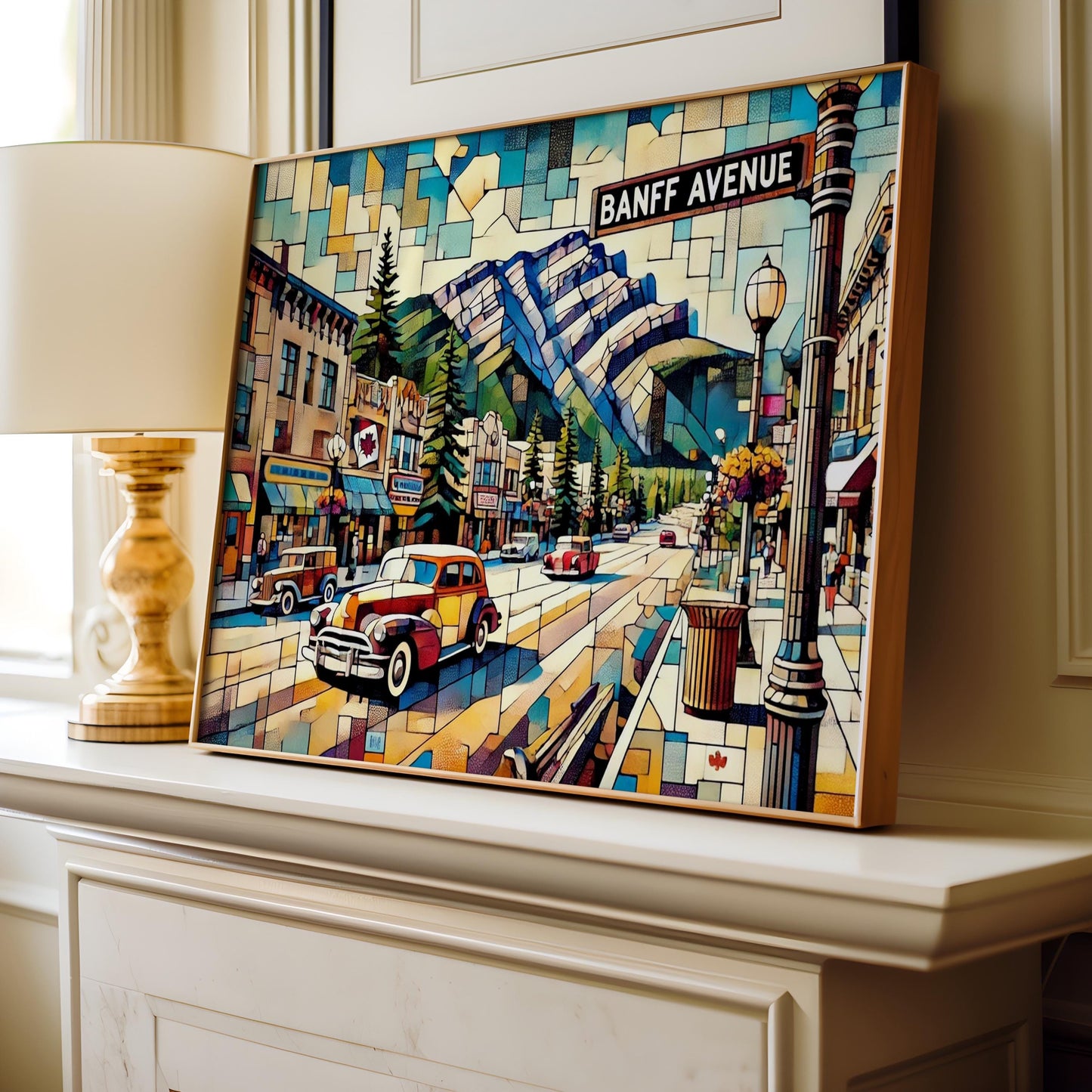 Banff Avenue Print - Banff Wall Art Travel Poster, Alberta Gift, Canada Decor, Housewarming Present, Banff Photography Print