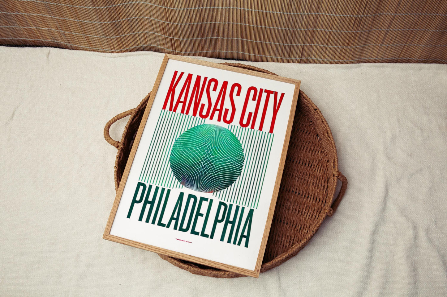 Kansas City Wall Art vs Philadelphia Print - Travel Gift, Home Decor, College Dorm & Housewarming Art, City Skyline Map Poster