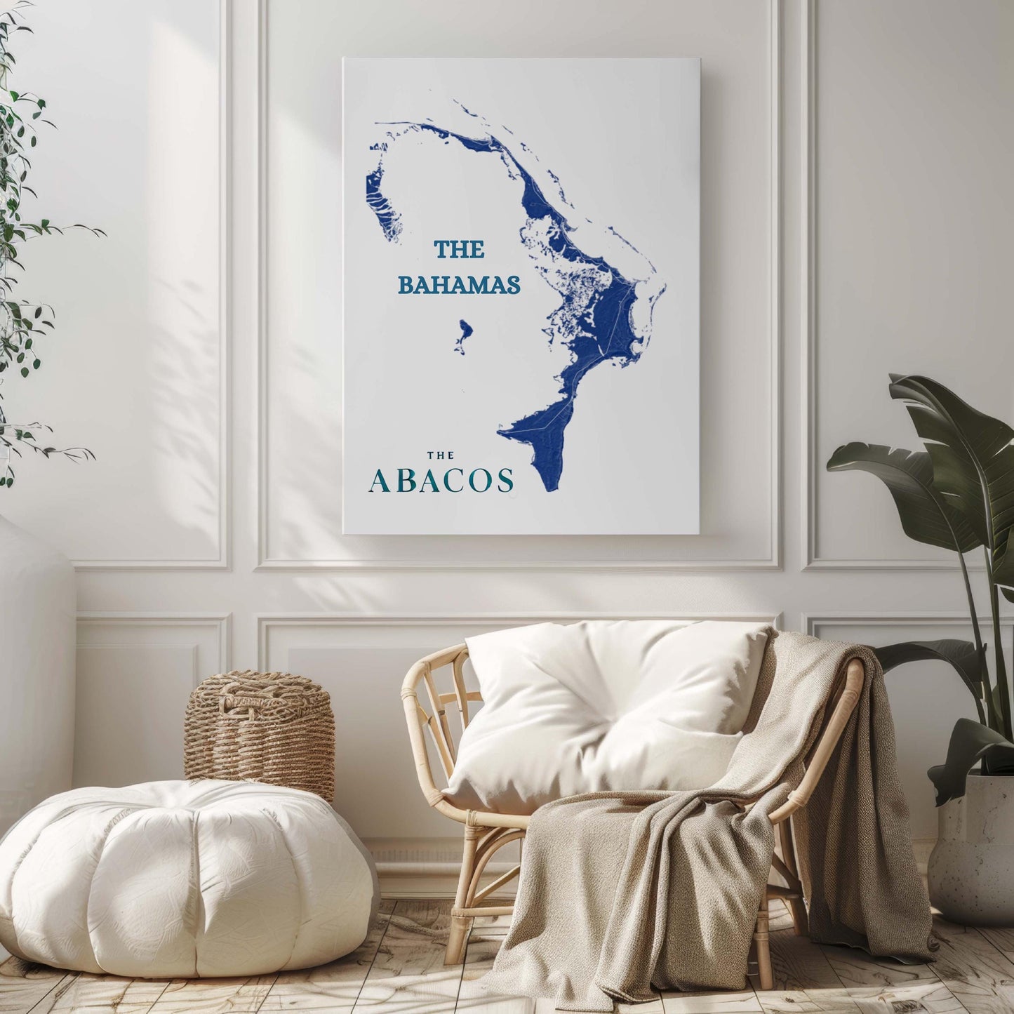 Abacos Print Tropical Wall Art Bahamas Travel Decor Sea Map Gift Housewarming Vacation College Room