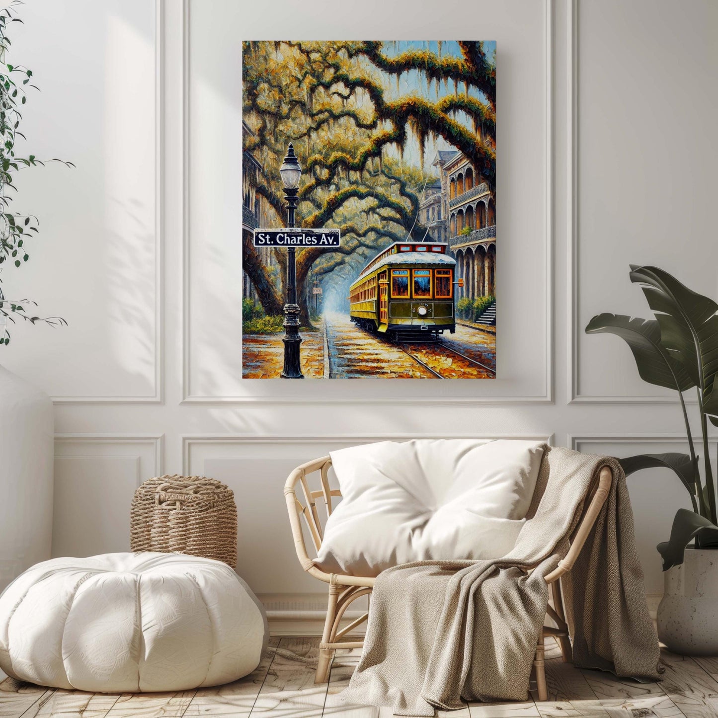 New Orleans Art St Charles Ave Wall Art Print, Louisiana Travel Poster, New Orleans Gift, Housewarming Decor, Crescent City Home Art