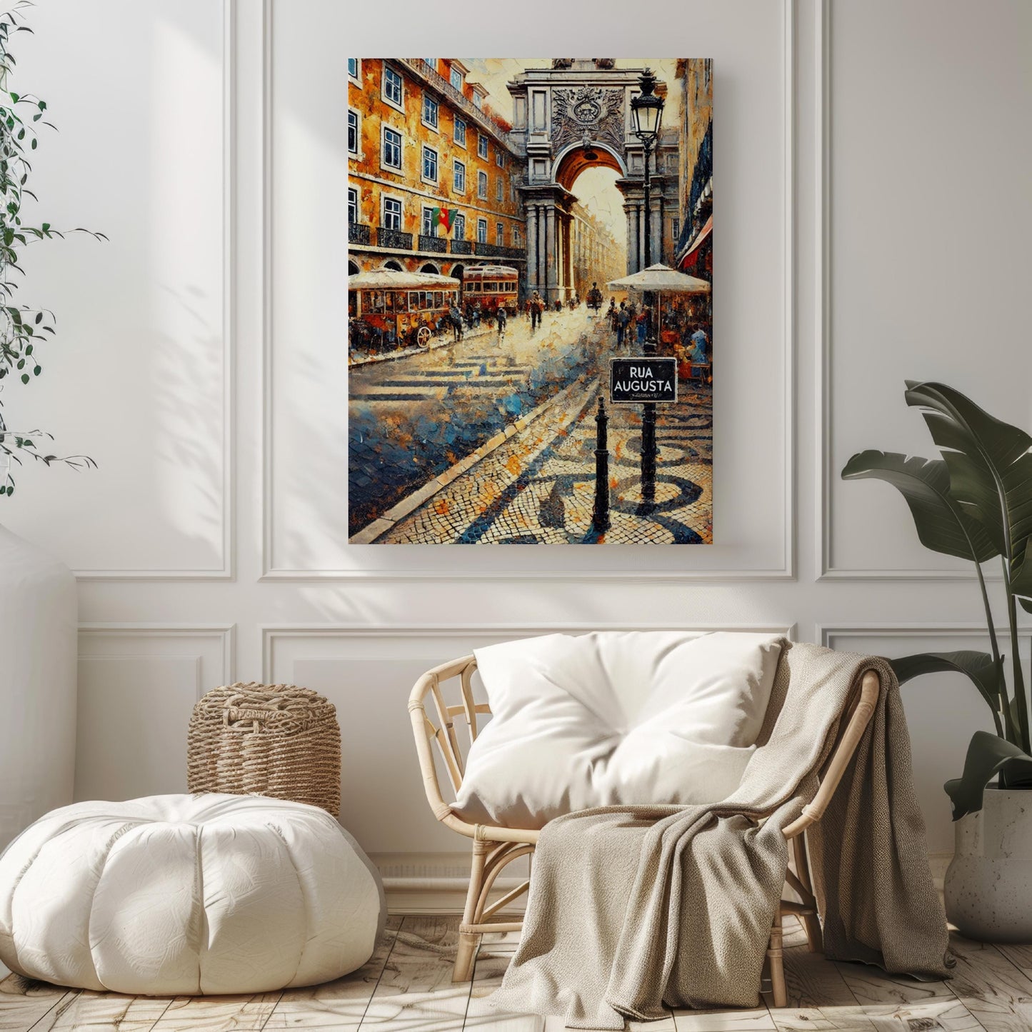 Rua Augusta Lisbon Wall Art, Portugal Travel Poster, Cityscape Print, Lisbon Street Scene, Housewarming Gift, Travel Souvenir, Unframed Art