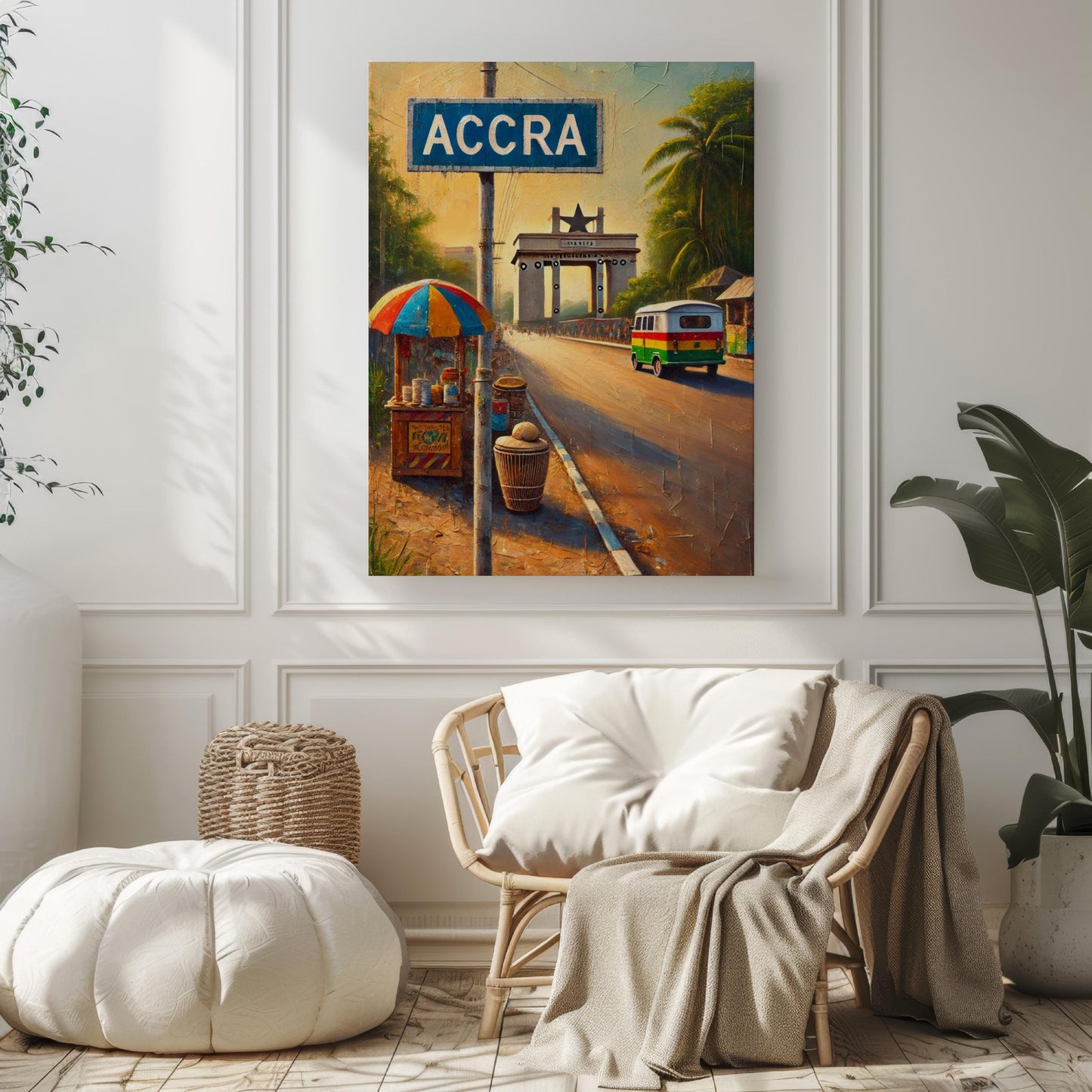 Ghana Accra Wall Art Print - African Travel Poster, Housewarming Gift, Vibrant Ghanaian Souvenir Artwork