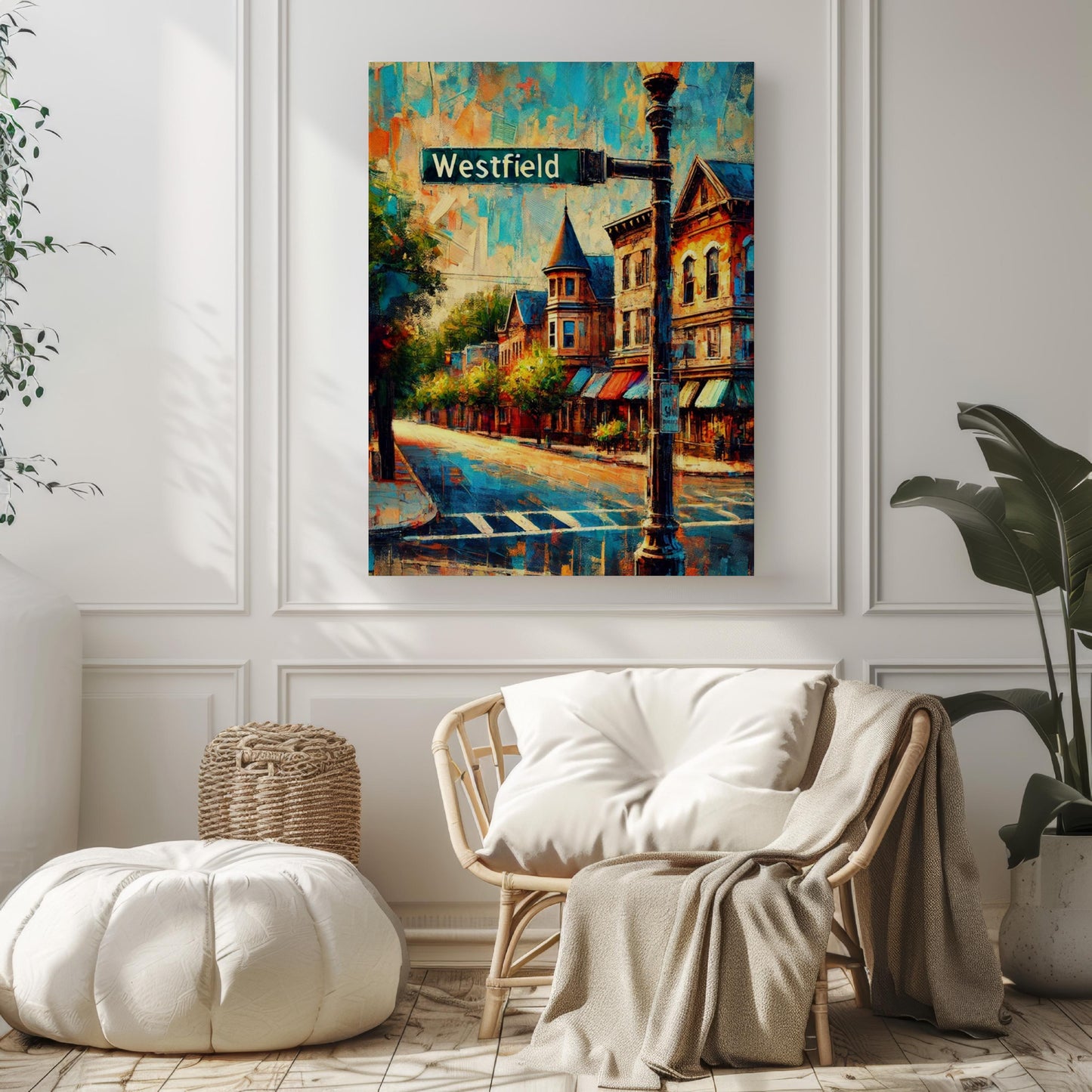 Westfield Wall Art Print - New Jersey Travel Poster, USA Map Decor, Housewarming Gift, American State Art, Westfield NJ Home Decor