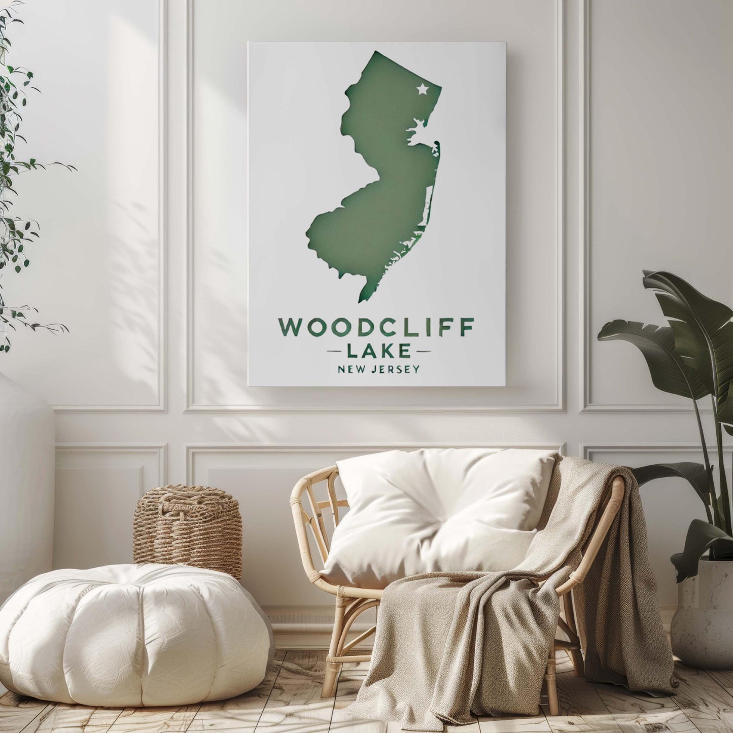 Woodcliff Lake Print New Jersey Wall Art Travel Decor Jersey Gift Housewarming & College Room Decoration
