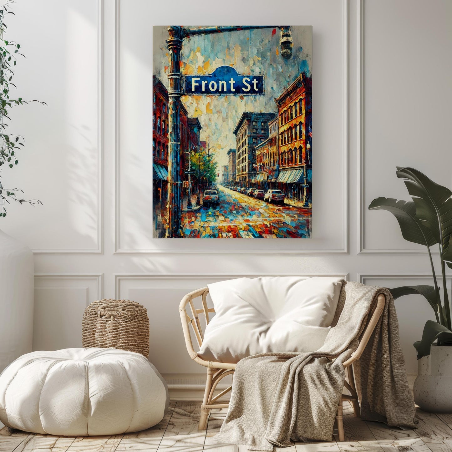 Memphis Front St Wall Art Print - Tennessee Travel Poster, Housewarming Gift, Memphis Cityscape Illustration