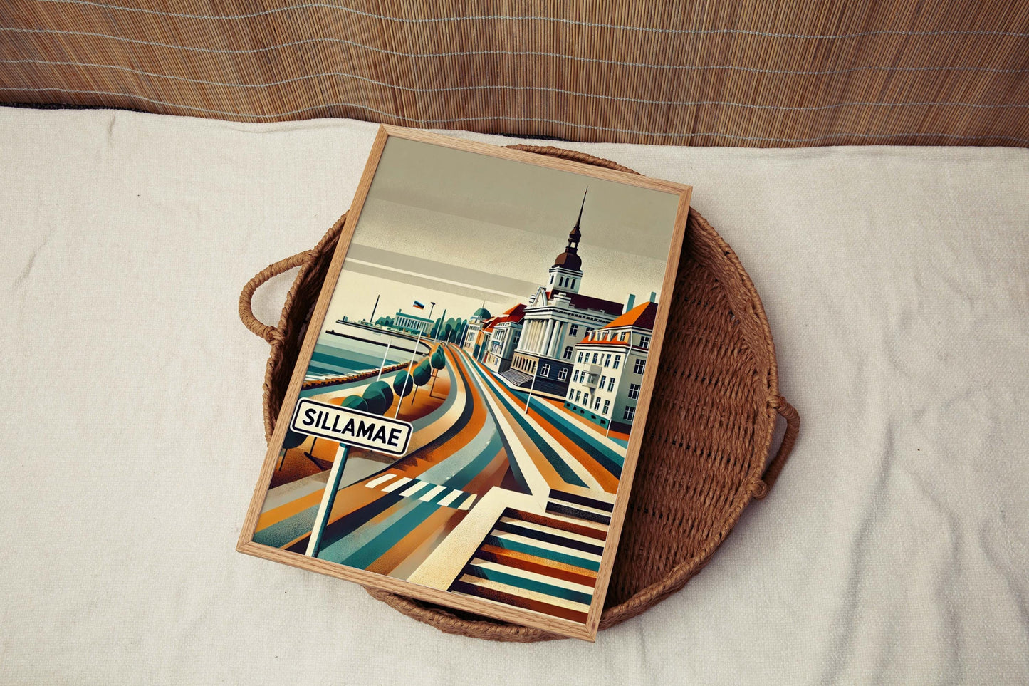Sillamae Art Print - Estonia Travel Poster, European City Wall Art, Housewarming Gift, Sillamae Map Decor, Estonia Cityscape Illustration