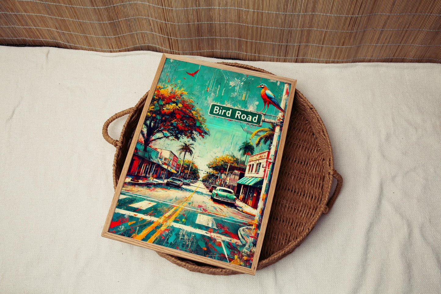 Miami Bird Rd Wall Art Print - Florida Travel Poster, Miami Artwork, Housewarming & Florida Gift, Coastal Wall Decor
