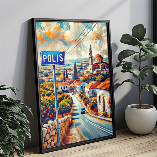 Polis Art Cyprus Wall Art Print Travel Poster European City Gift Housewarming Decor