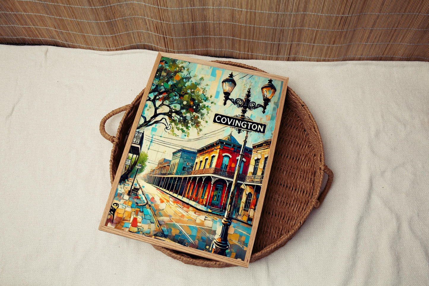 Art Covington Louisiana Wall Art Travel Print – Housewarming Gift & American Souvenir Poster Louisiana Decor