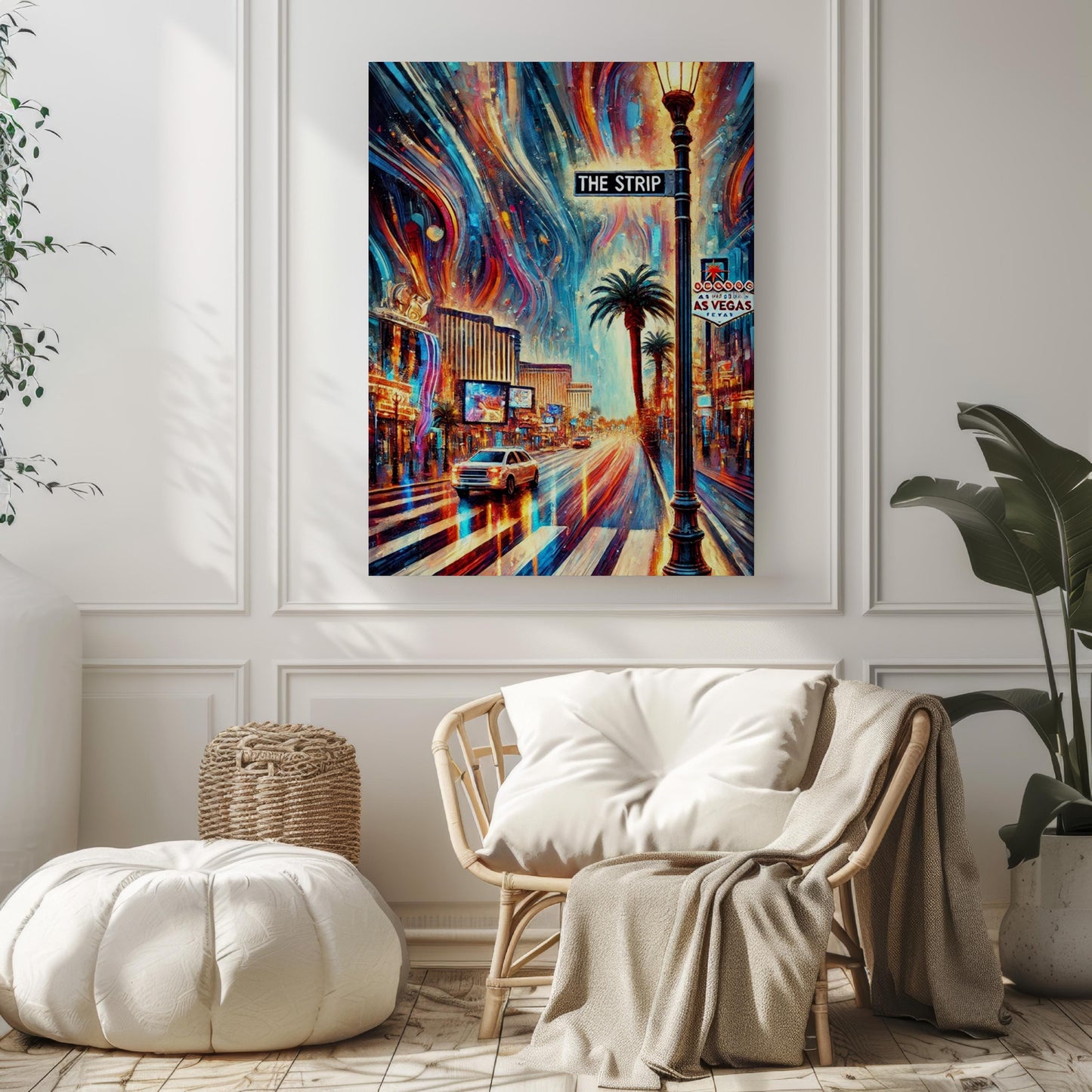 Las Vegas Strip Wall Art Print, Travel Poster, Nevada Art, Housewarming Gift, LA & Vegas Travel Decor, Modern Cityscape Illustration
