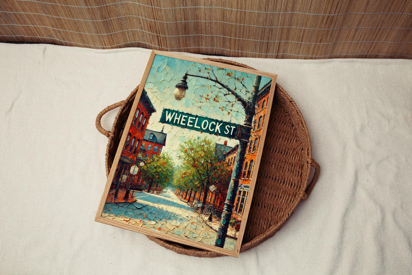 Wheelock Street Wall Art, Hanover NH Print, New Hampshire Street Sign Decor, Travel Poster, Cityscape Gift, Personalized Travel Souvenir